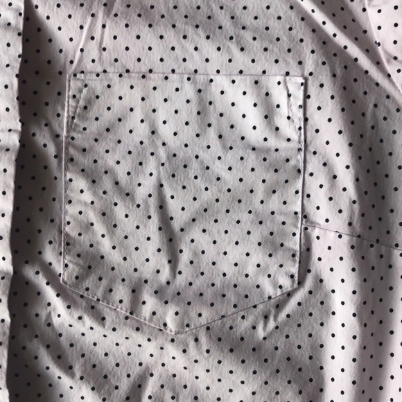 White with black polka dot Button up blouse - Picture 2 of 4